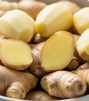 Fresh ginger rhizomes